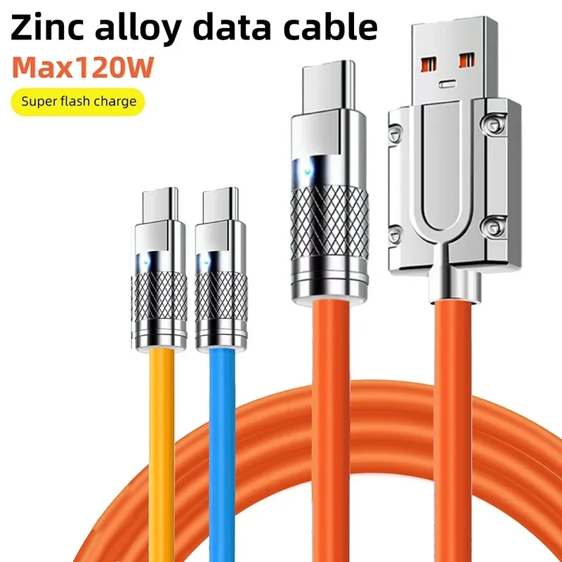 Câble de charge USB-C en silicone liquide - 120W 6A