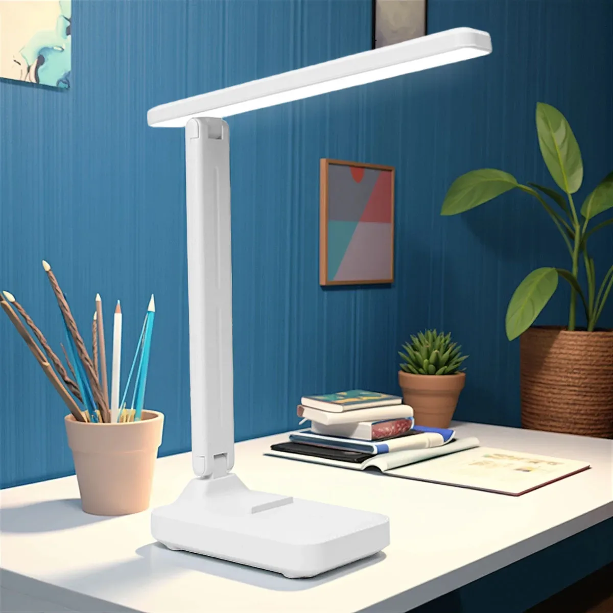 Lampe de bureau LED tactile pliable avec protection oculaire et intensité réglable - Image 5
