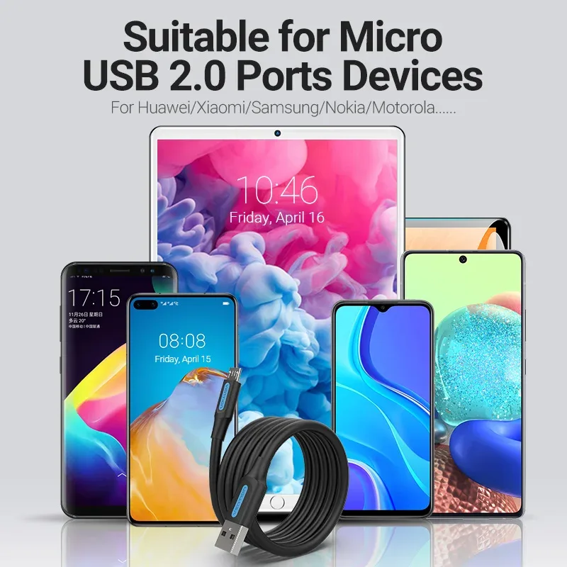 Vention - Câble Micro USB / USB-C 3A en nylon tressé - Charge rapide et transfert de données slide 6