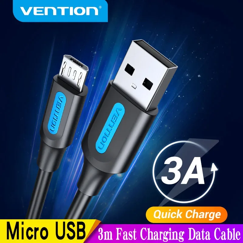 Vention - Câble Micro USB / USB-C 3A en nylon tressé - Charge rapide et transfert de données