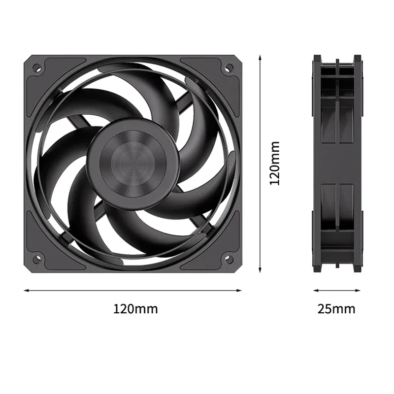Ventilateur de boîtier PC TEUCER B12 120mm - 3000 tr/min, PWM 4 broches, Haute performance - Image 5
