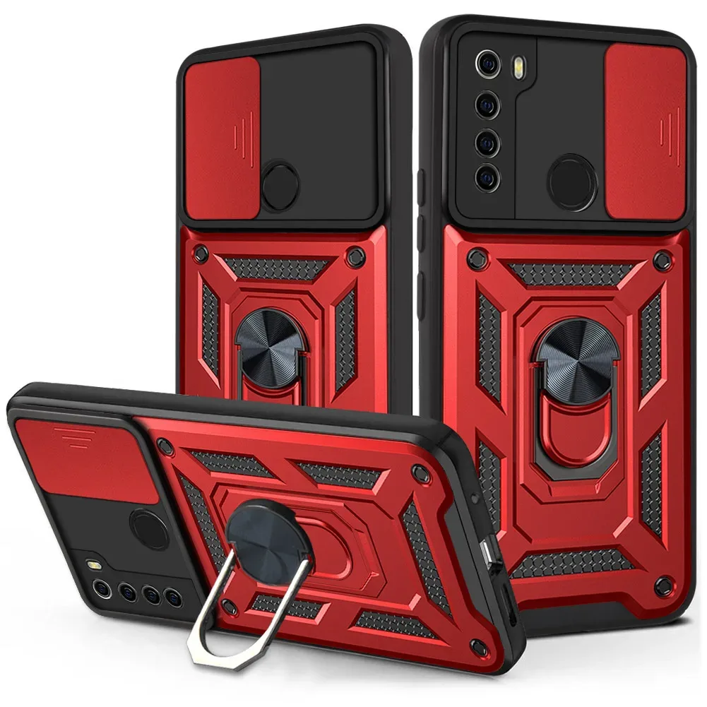 Coque Antichoc pour Xiaomi Redmi Note 8 (2021) avec Protection Caméra et Anneau Support Magnétique - Image 1