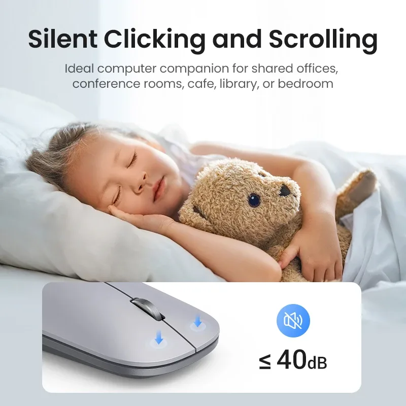 UGREEN Souris Sans Fil Bluetooth et 2,4 GHz, Silencieuse, 4000 DPI slide 4