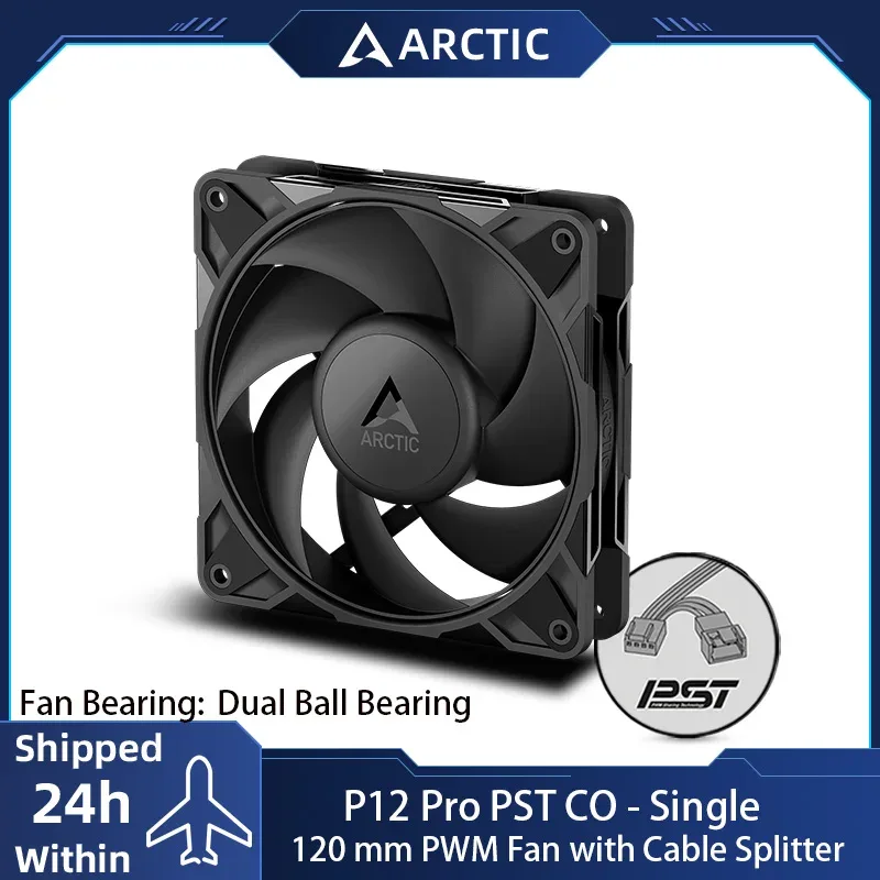 ARCTIC P12 Pro PST CO - Ventilateur de boîtier 120 mm, PWM, Double roulement à billes, 400-3000 tr/min - Image 1