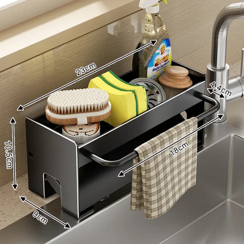 Organisateur d'évier de cuisine avec porte-éponge et égouttoir à vaisselle slide 9