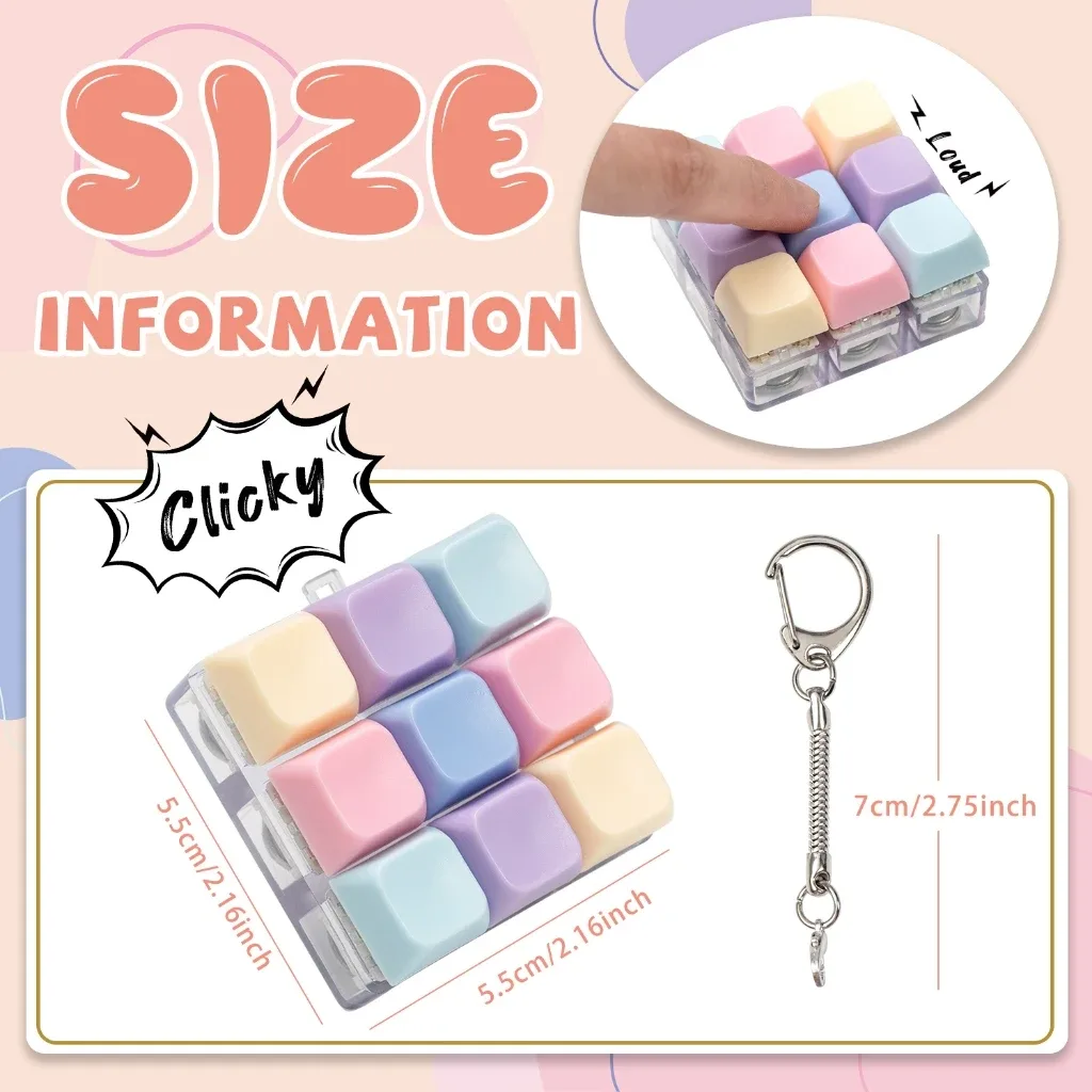 Fidget Clicker 9 Touches avec Éclairage RGB - Jouet Anti-stress slide 2
