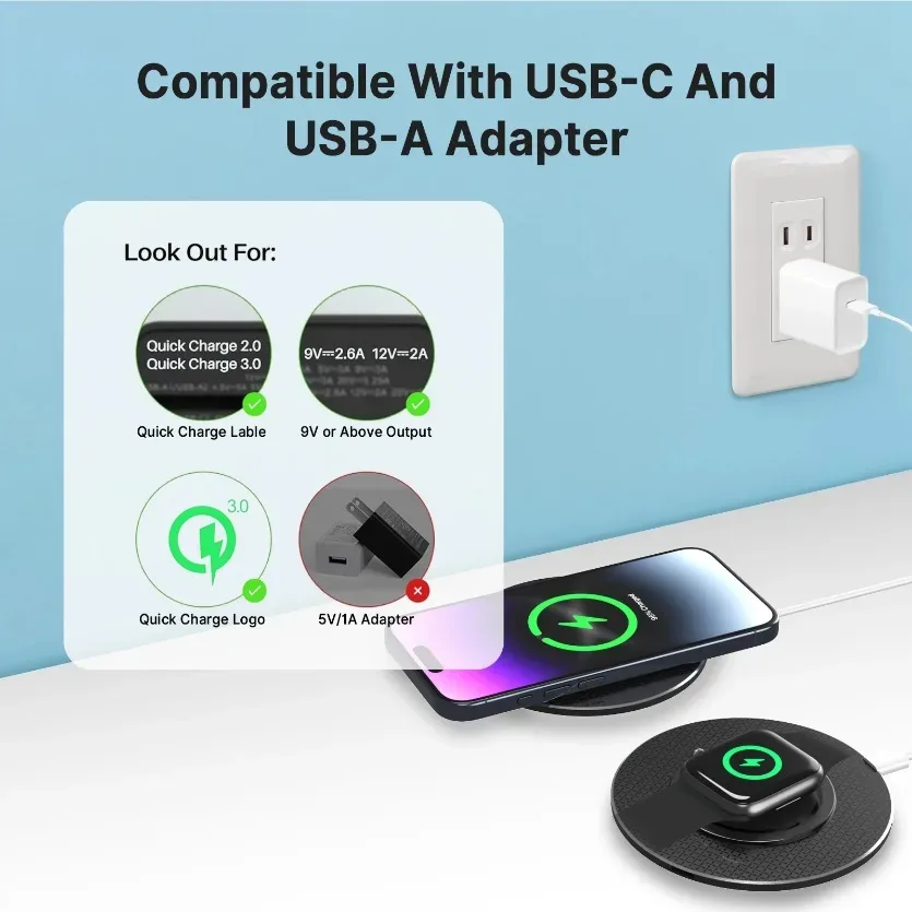 Support de charge rapide sans fil 15W pour smartphones - Image 5