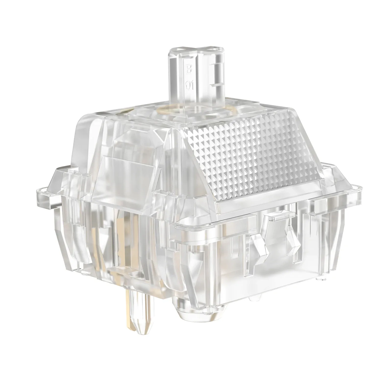 Commutateurs tactiles DUROCK Ice King T1, RGB transparents, ressort progressif 68g, 5 broches, lubrifiés