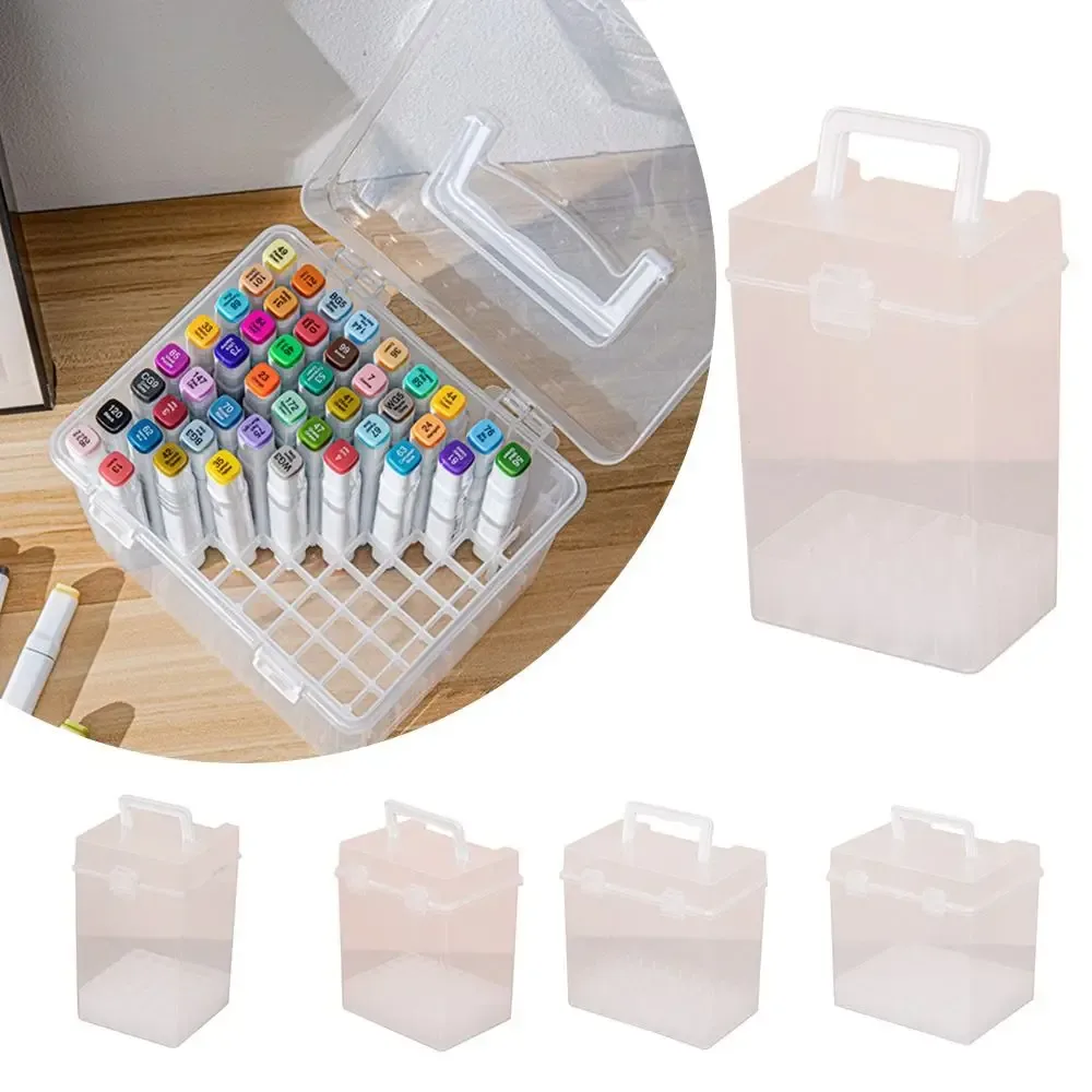 Organisateur de marqueurs portable transparent à compartiments - Image 1
