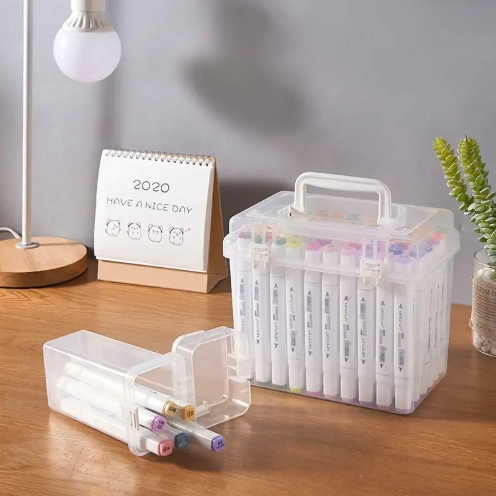 Organisateur de marqueurs portable transparent à compartiments - Image 3