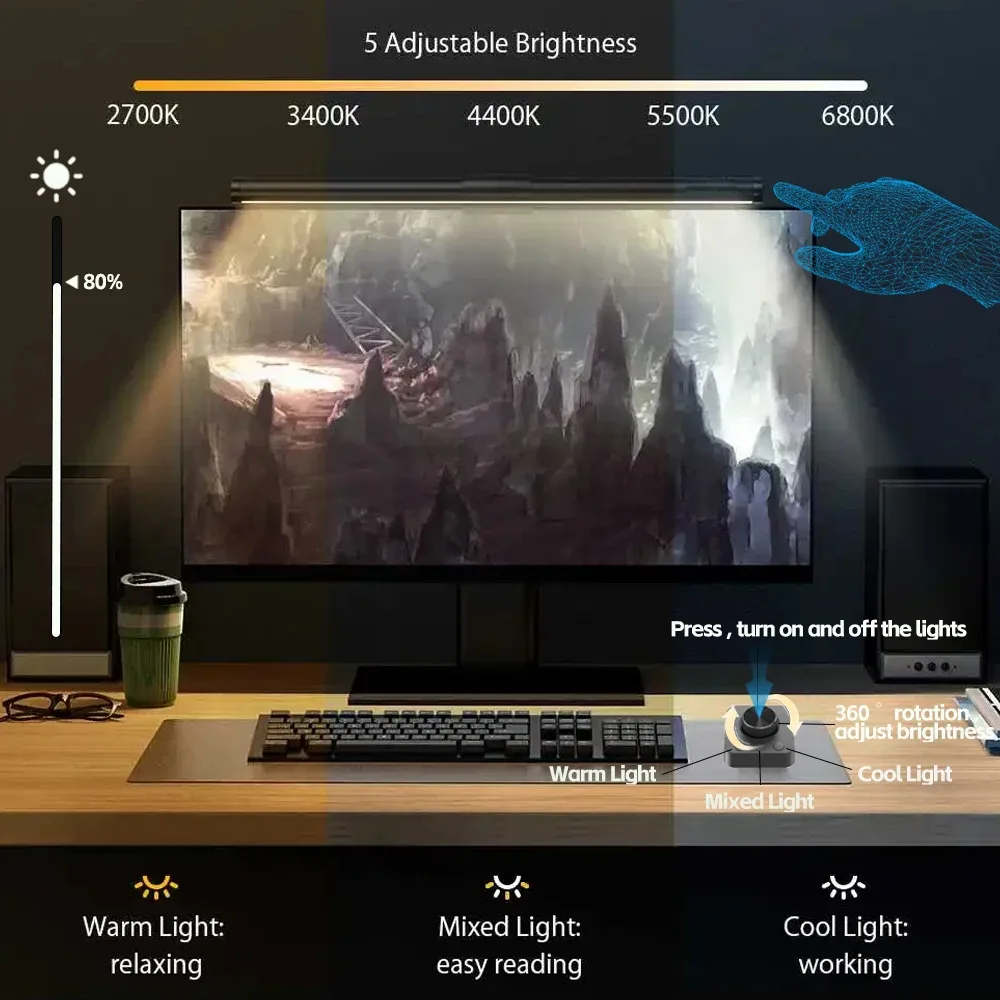 Barre lumineuse LED RGB pour écran avec intensité réglable - Image 4