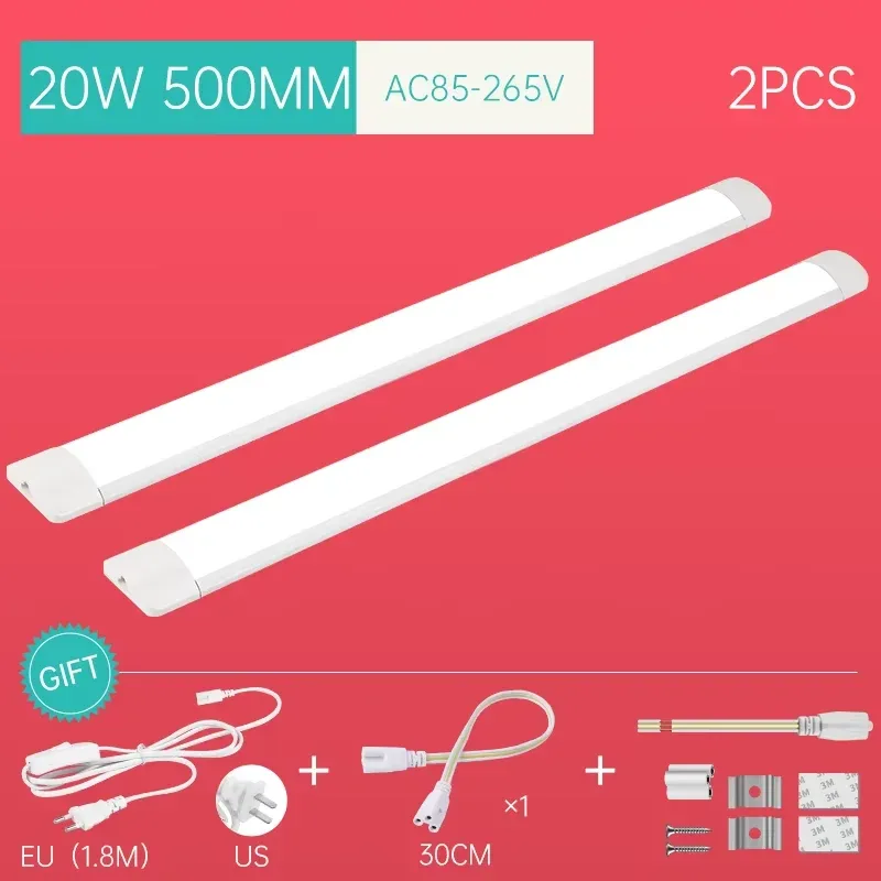 Réglette LED haute luminosité pour sous-meuble de cuisine et placard (10W/20W, 85-220V) slide 10