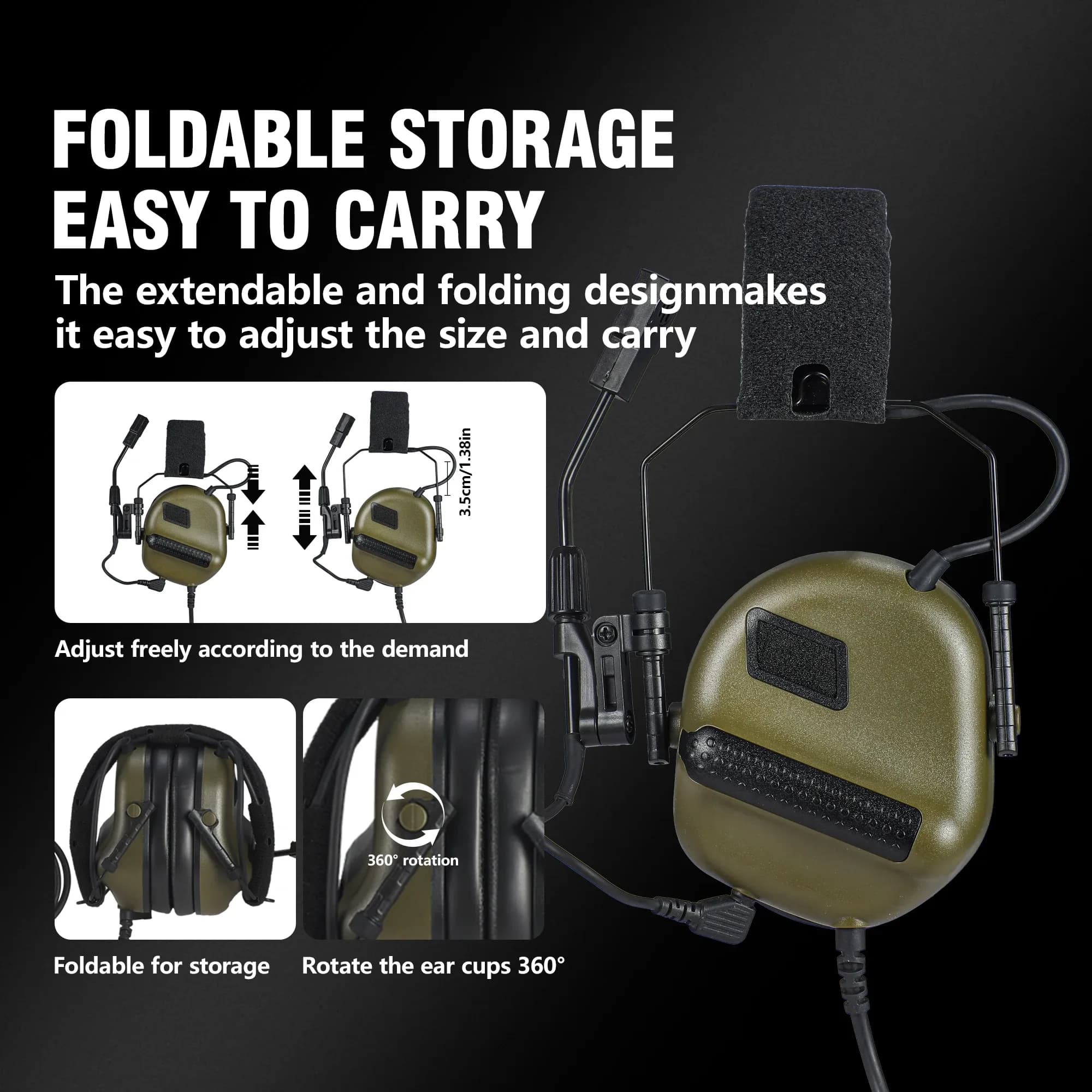 Casque antibruit tactique ARM NEXT F10 avec micro et réduction active du bruit slide 4