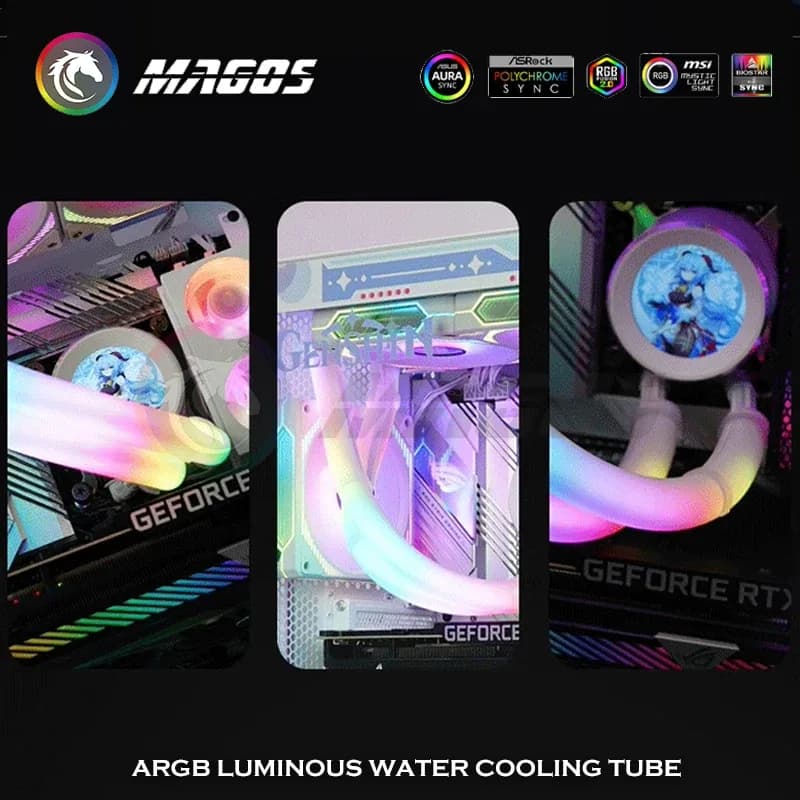 Manchons de tubes ARGB pour refroidissement liquide AIO (120/240/360mm) - 5V 3 broches - Image 4