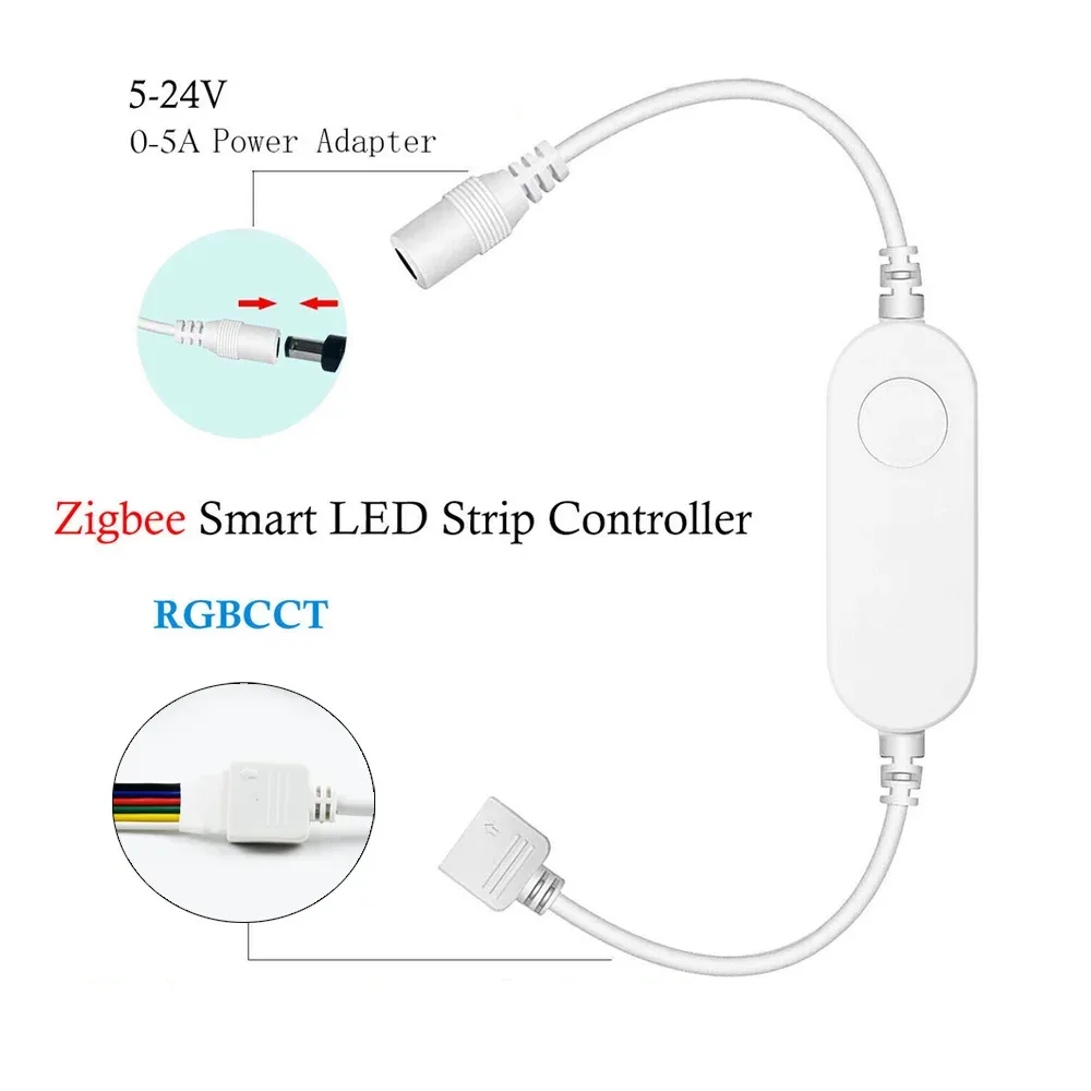 Ruban LED Tuya Zigbee RGB+CCT 5-en-1, 5050 SMD, 12V, Flexible, Compatible Alexa et Google Assistant - Image 6