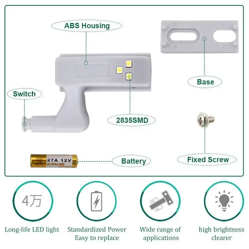 Lot de 10/20 Lampes LED pour Charnière de Placard avec Capteur Intelligent - Image 3