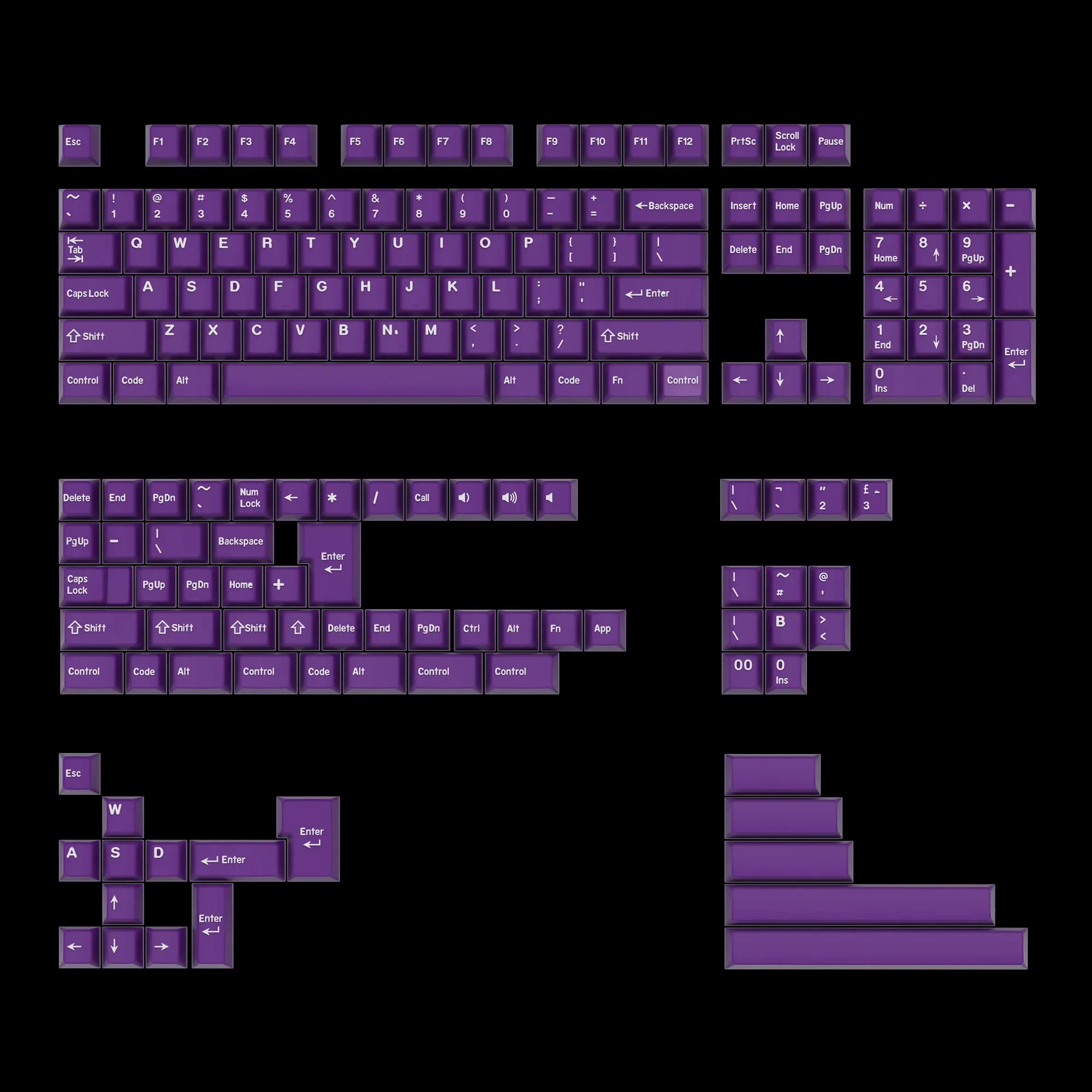 Set de touches KBDiy PBT Double Shot GMK BOW - 174 touches - Profil Cherry slide 7