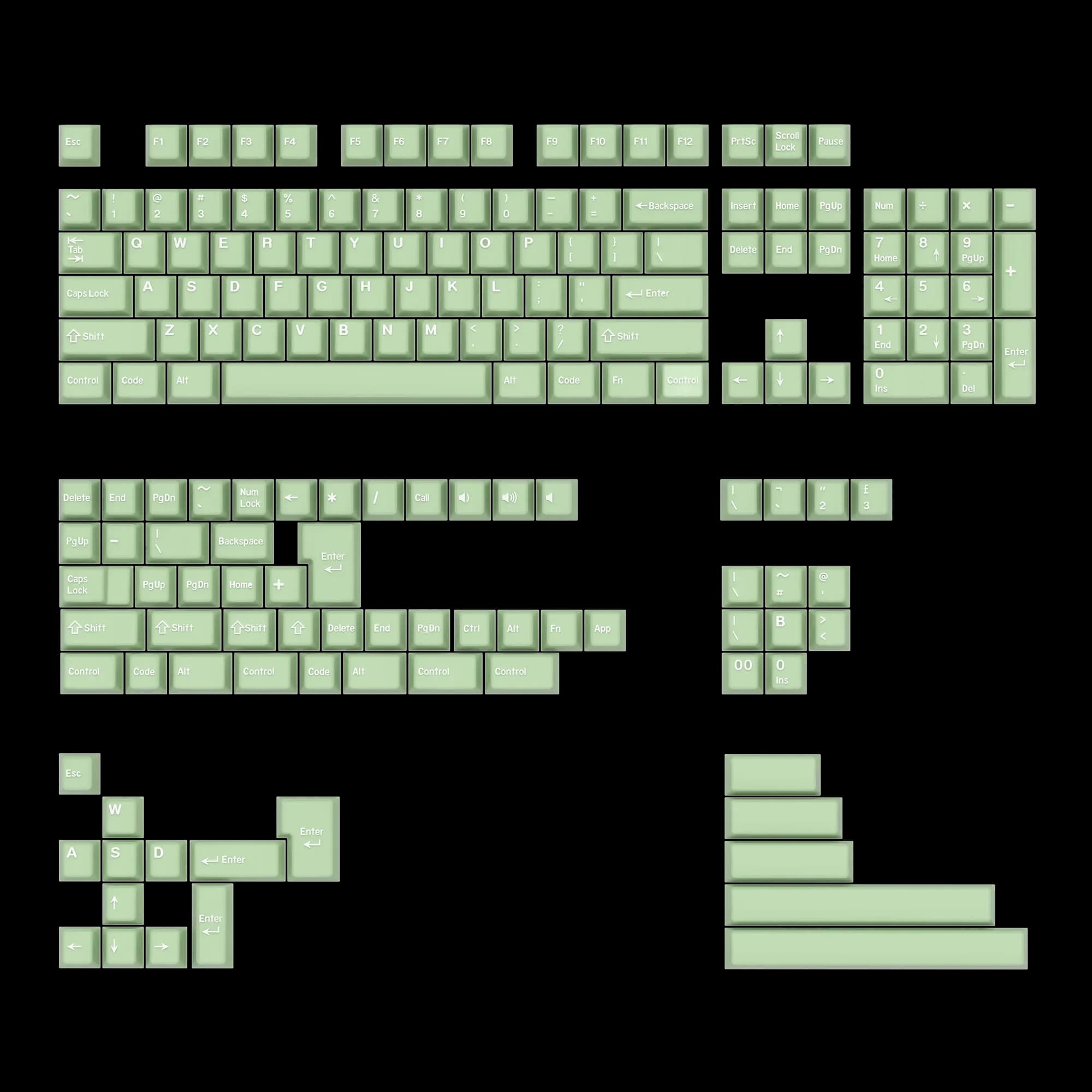 Set de touches KBDiy PBT Double Shot GMK BOW - 174 touches - Profil Cherry slide 9