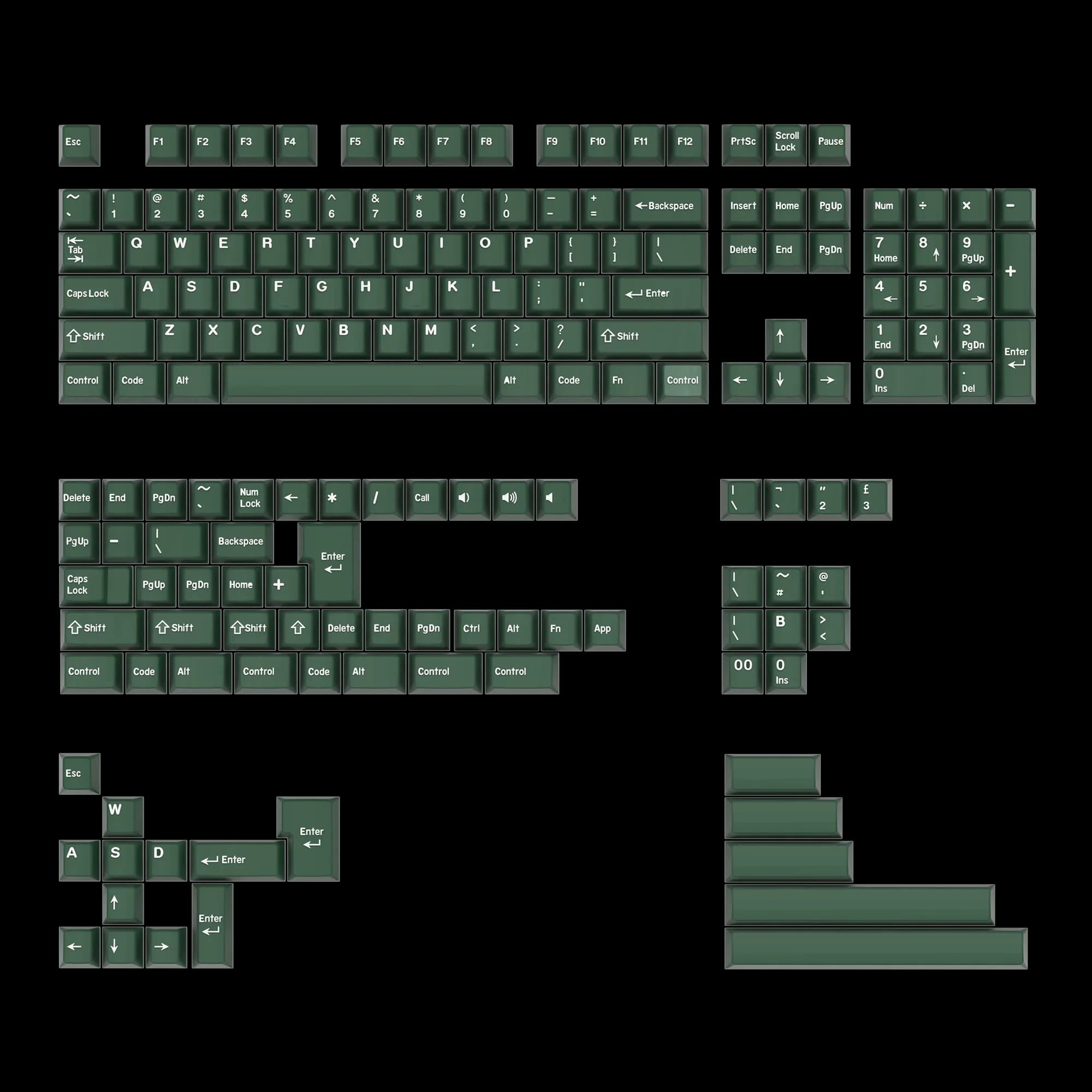 Set de touches KBDiy PBT Double Shot GMK BOW - 174 touches - Profil Cherry slide 28