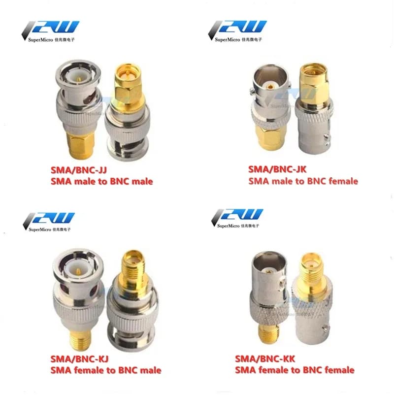 Connecteurs BNC vers SMA Type mâle femelle adaptateur de connecteur RF Kit de convertisseur de Test câbles de Transmission connecteur SMA vers BNC