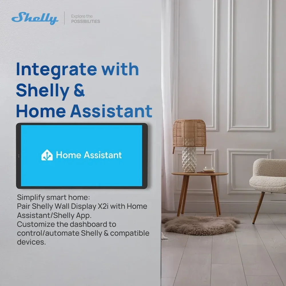 Shelly X2I - Panneau de commande central intelligent à écran tactile WiFi compatible Alexa slide 3
