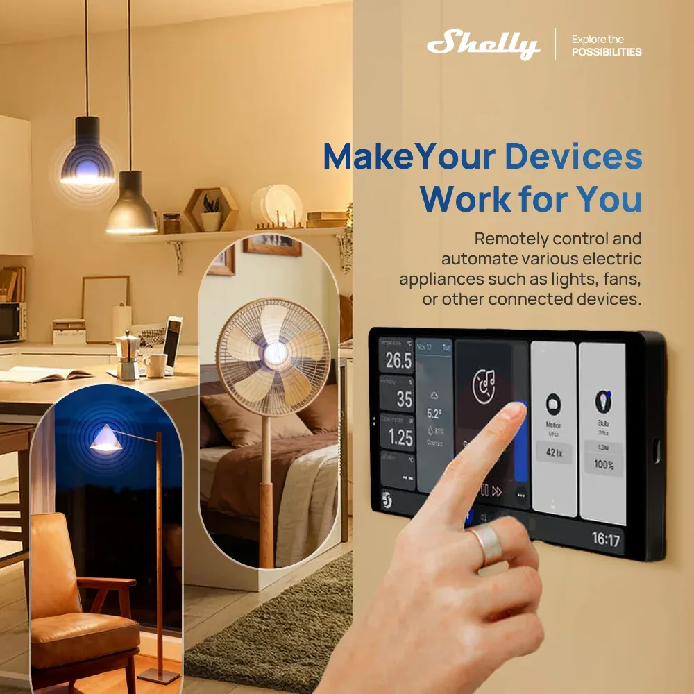 Shelly X2I - Panneau de commande central intelligent à écran tactile WiFi compatible Alexa slide 5