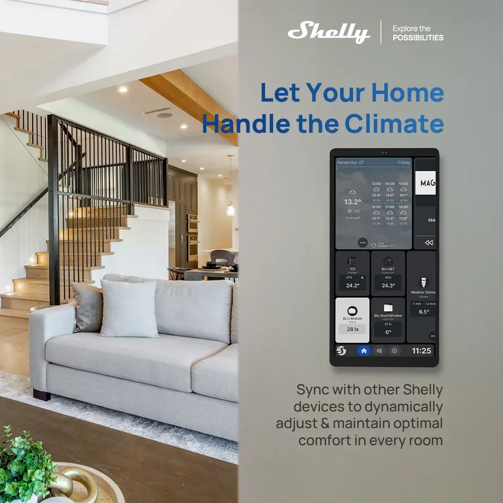 Shelly X2I - Panneau de commande central intelligent à écran tactile WiFi compatible Alexa slide 4