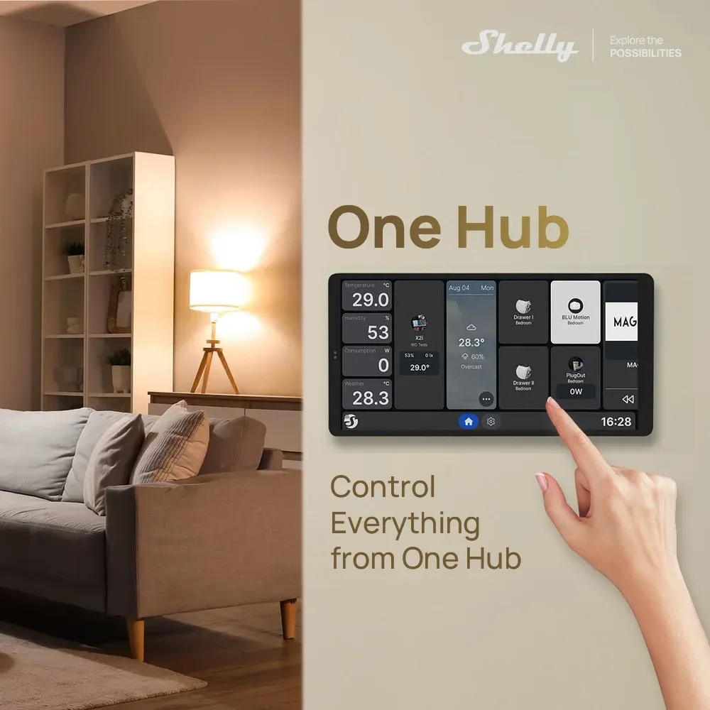 Shelly X2I - Panneau de commande central intelligent à écran tactile WiFi compatible Alexa slide 2