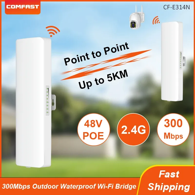 Pont Wi-Fi CPE extérieur Comfast 2,4 GHz 300 Mbps - Portée 5 km