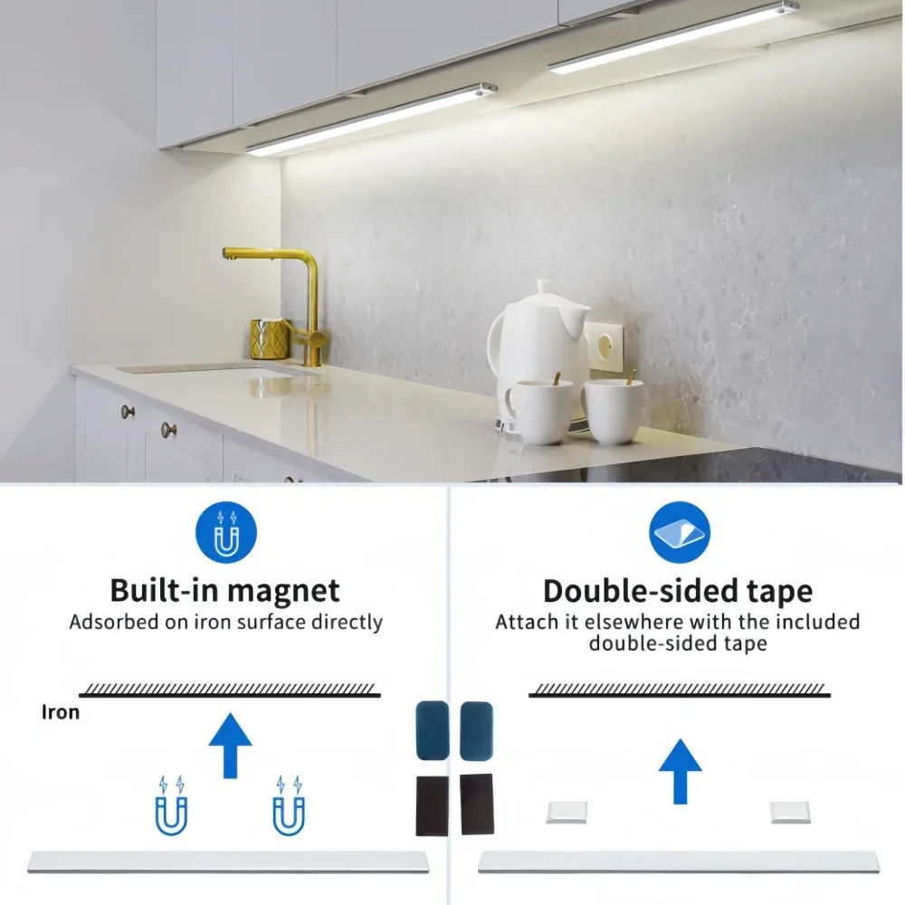 Réglette LED Rechargeable à Détecteur de Mouvement et Fixation Magnétique slide 6
