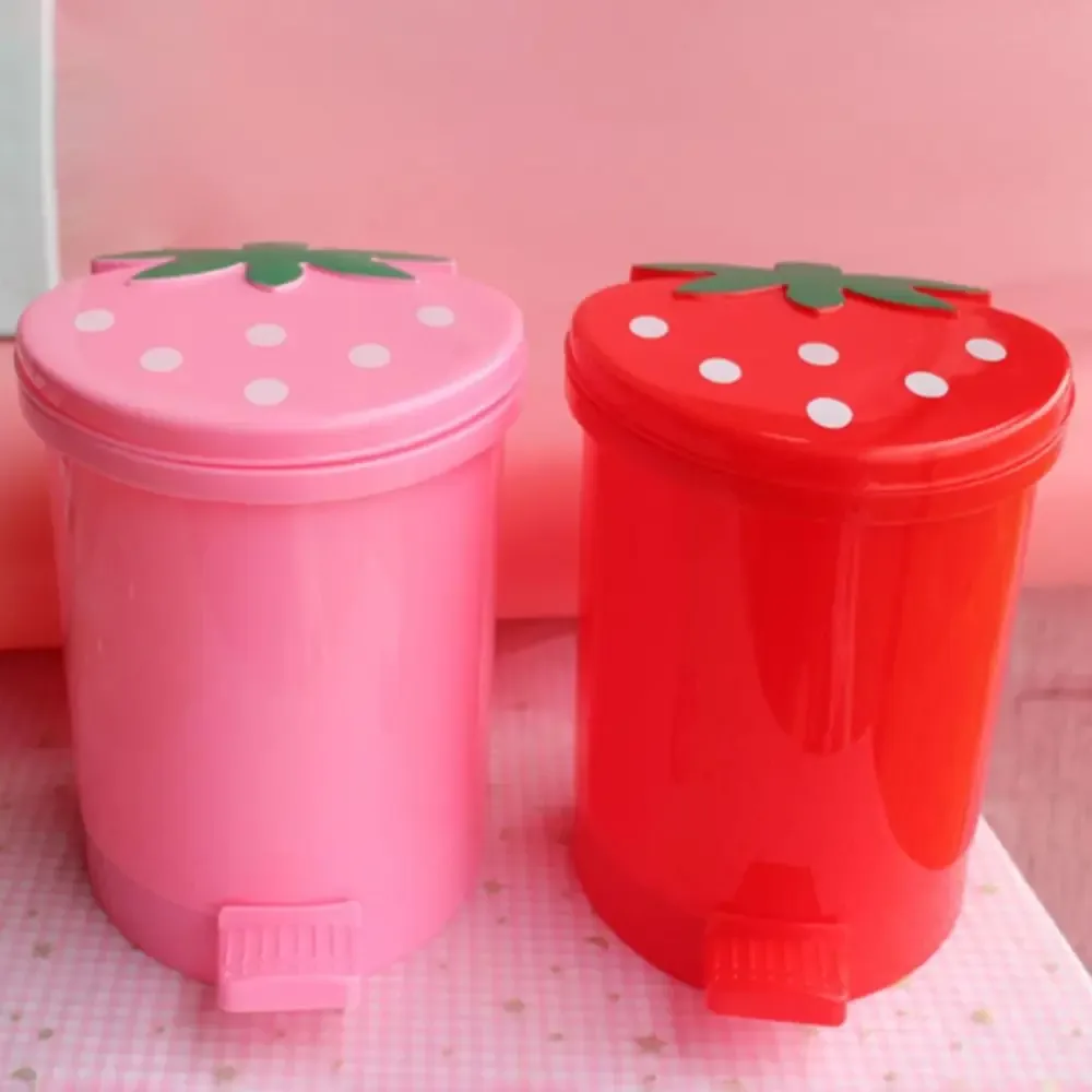 Mini poubelle de bureau rose - Image 1