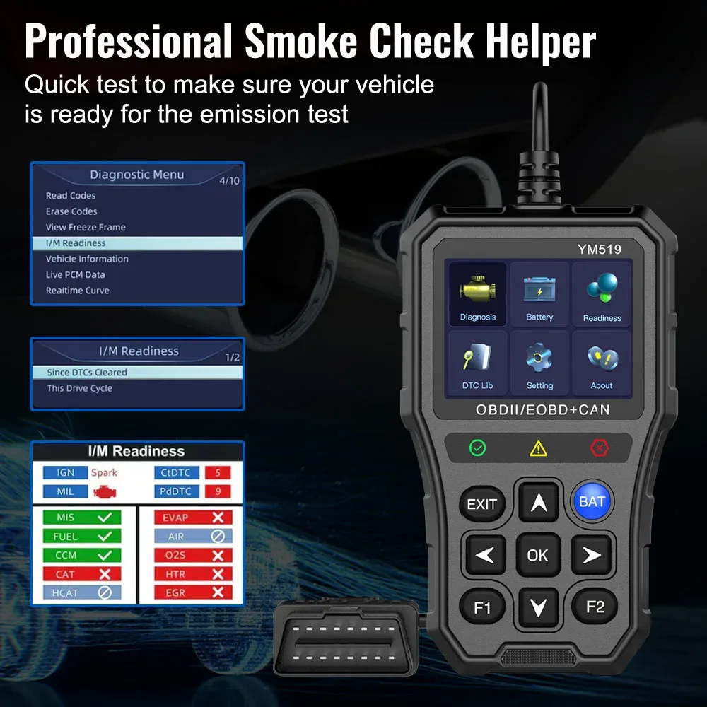 Outil de diagnostic automobile OBD2 YM519 avec testeur de batterie - Image 3