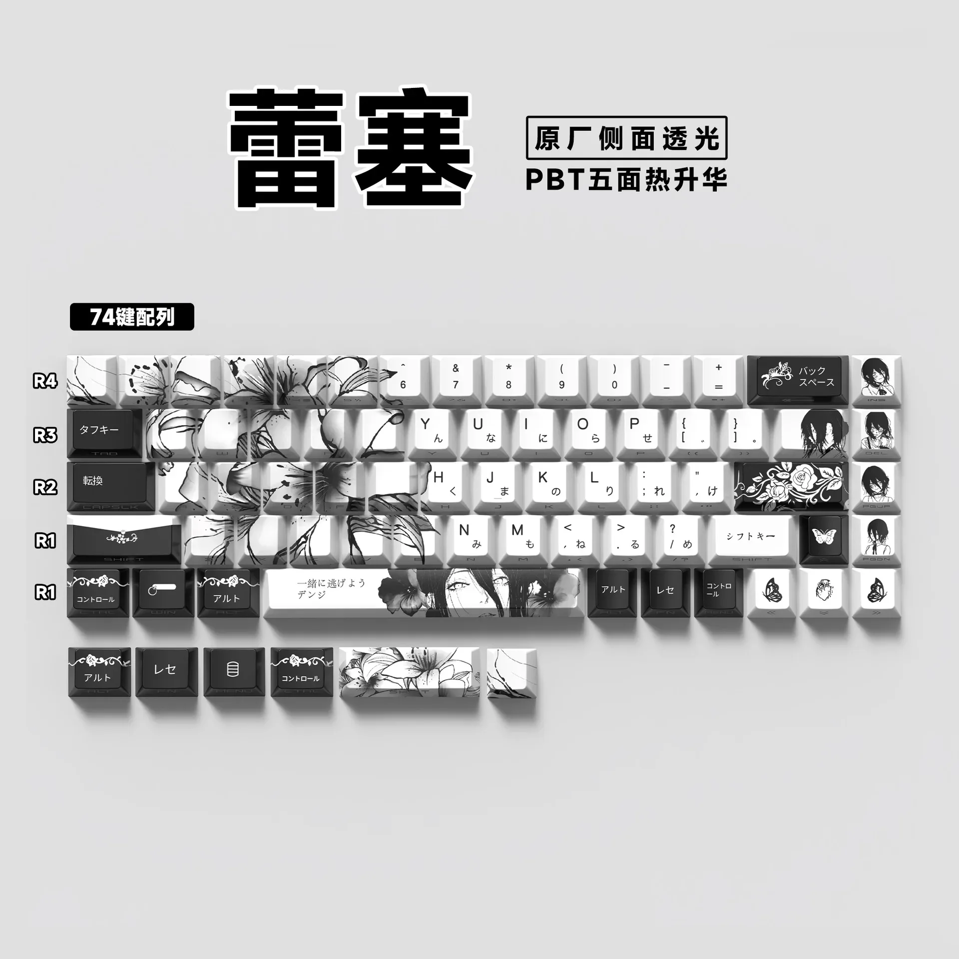 Keycaps PBT Translucides à Lettrage Latéral - 74 Touches - Pour Claviers 61/68 slide 11