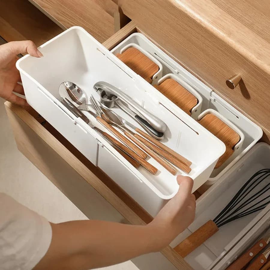 Organisateur de tiroir extensible et pliable - Boîtes de rangement polyvalentes - Image 1