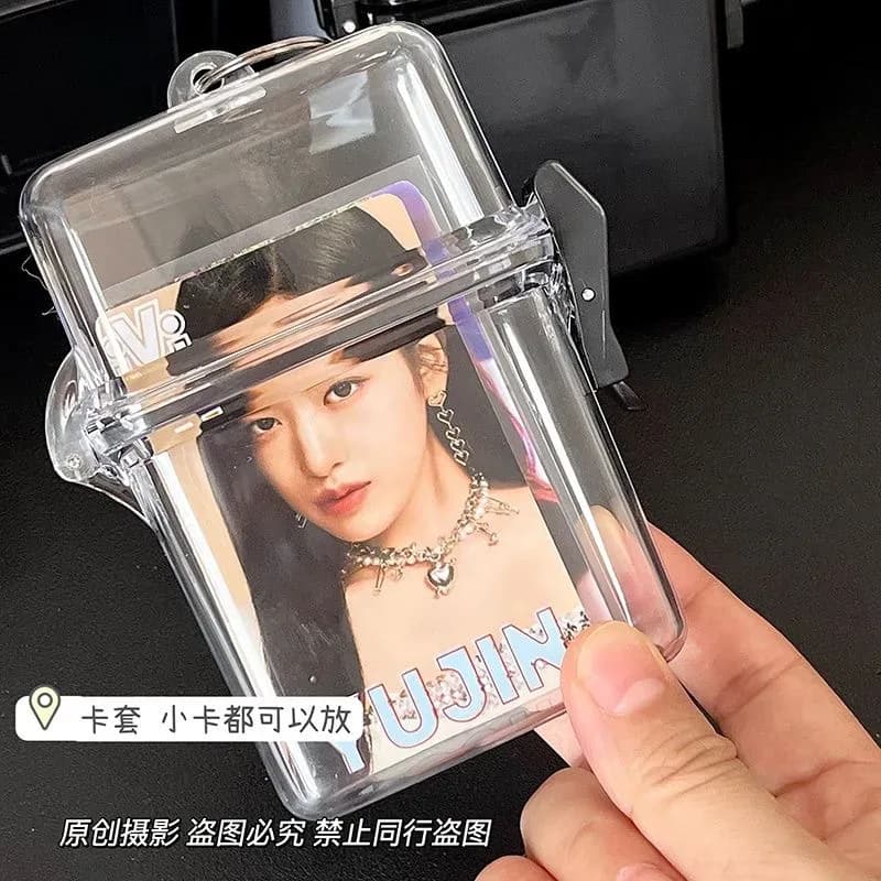 Étui de rangement transparent pour photocartes 3 pouces avec cordon