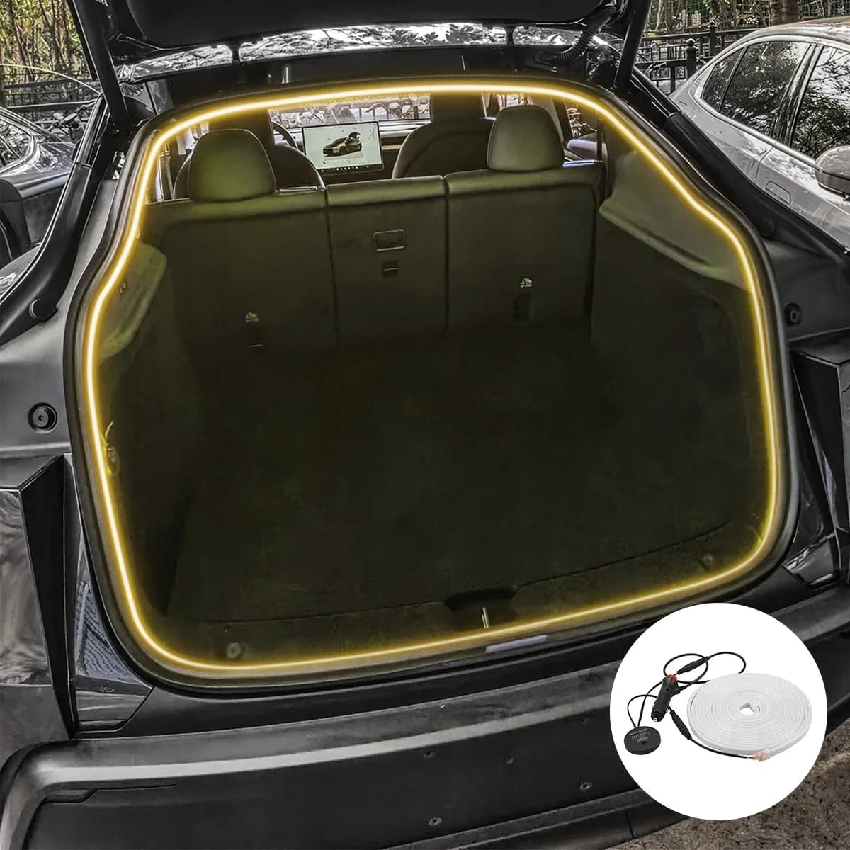 Bandeau LED d'ambiance étanche pour coffres avant et arrière Tesla Model Y (2025) slide 6