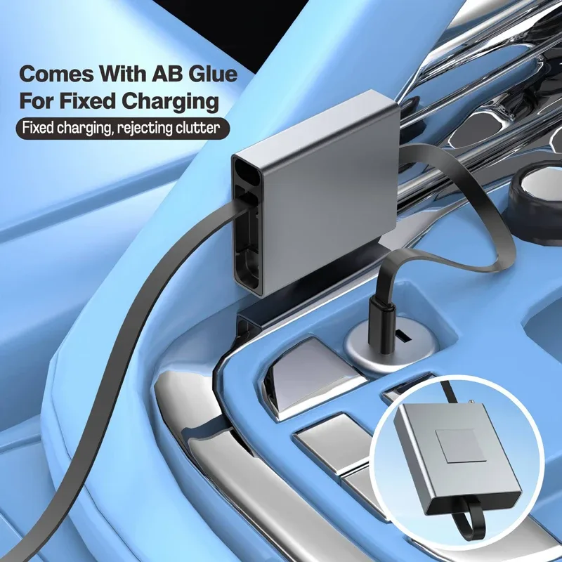 Câble USB-C rétractable 4-en-1, Charge Rapide PD 60W pour iPhone et Ordinateur Portable - Image 5