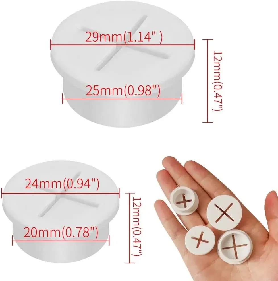 Lot de 10 passe-câbles en silicone pour bureau et mobilier slide 6