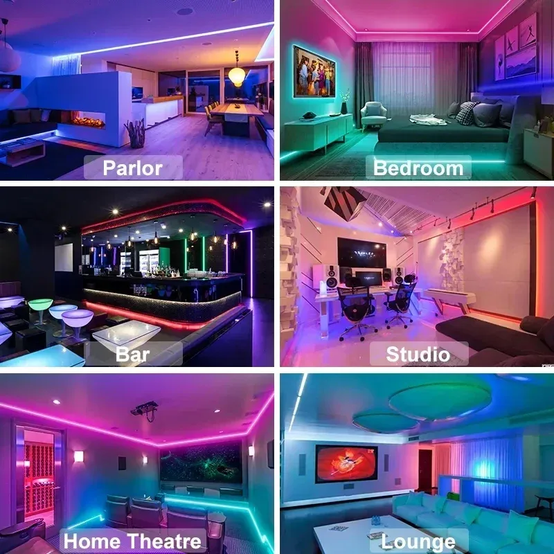 Ruban LED RGB 5050 avec Bluetooth et Télécommande pour Décoration et Rétroéclairage TV - Image 6