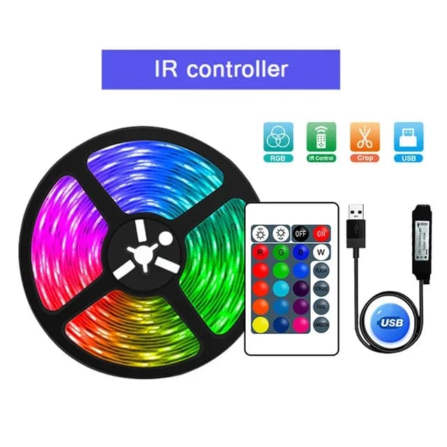 Ruban LED RGB 5050 avec Bluetooth et Télécommande pour Décoration et Rétroéclairage TV slide 8