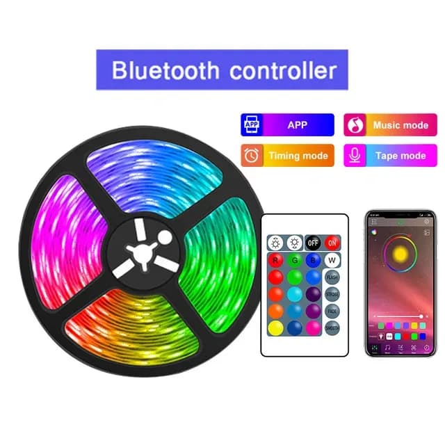 Ruban LED RGB 5050 avec Bluetooth et Télécommande pour Décoration et Rétroéclairage TV slide 9
