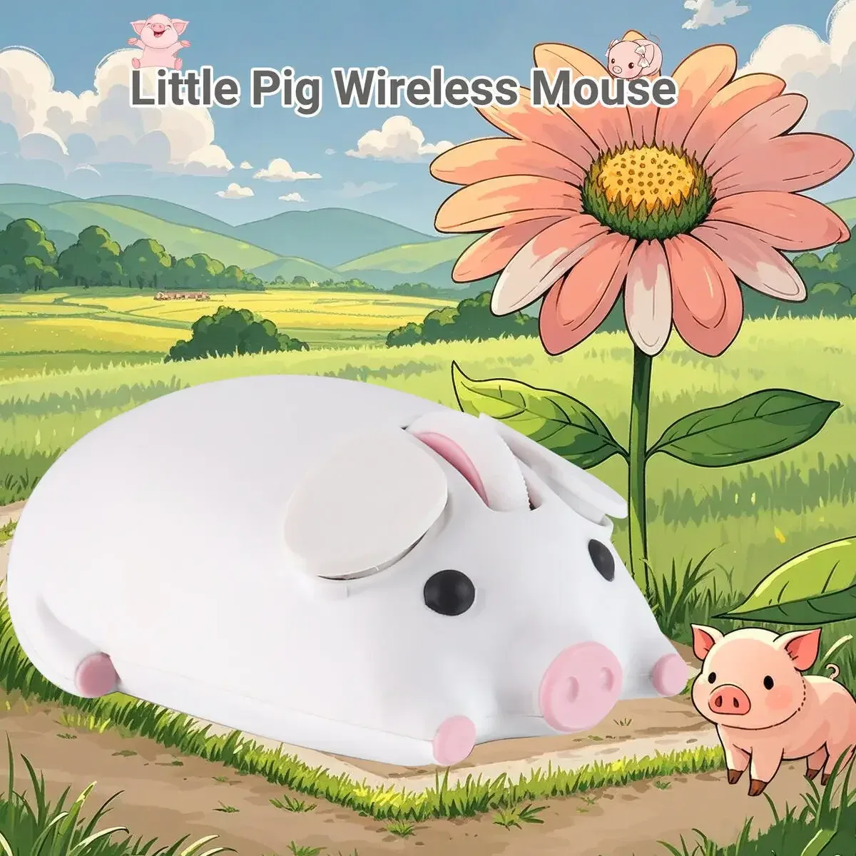 Souris Ergonomique Sans Fil Double Mode (Bluetooth + 2.4G) - Design Cochon
