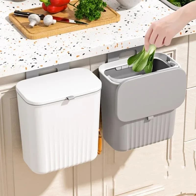 Poubelle murale avec couvercle pour cuisine et salle de bain