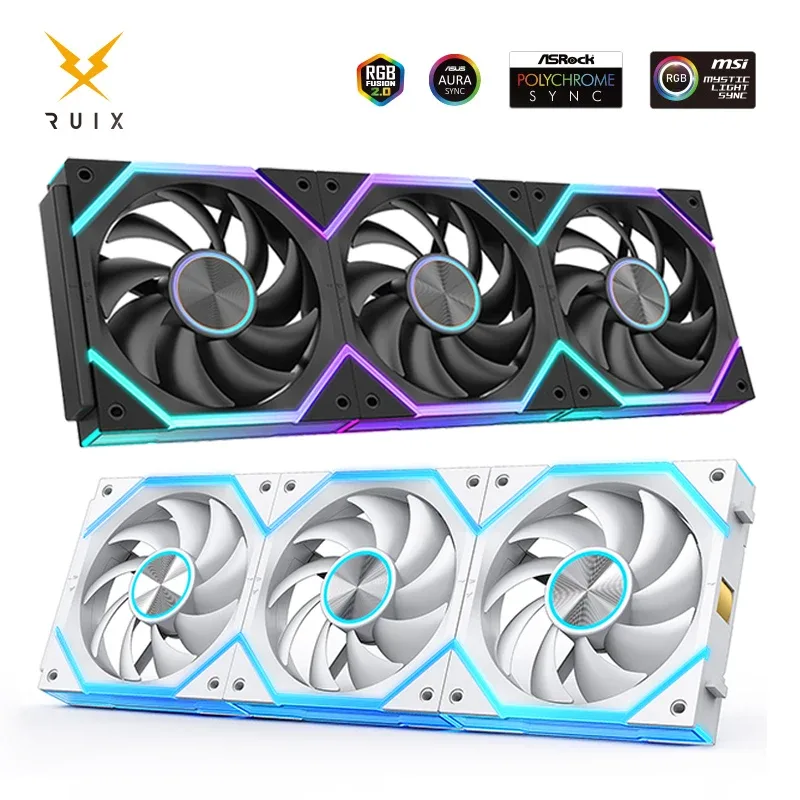 Ventilateur de boîtier Ruix J2 ARGB PWM Silencieux - 120mm, 800-2000 tr/min