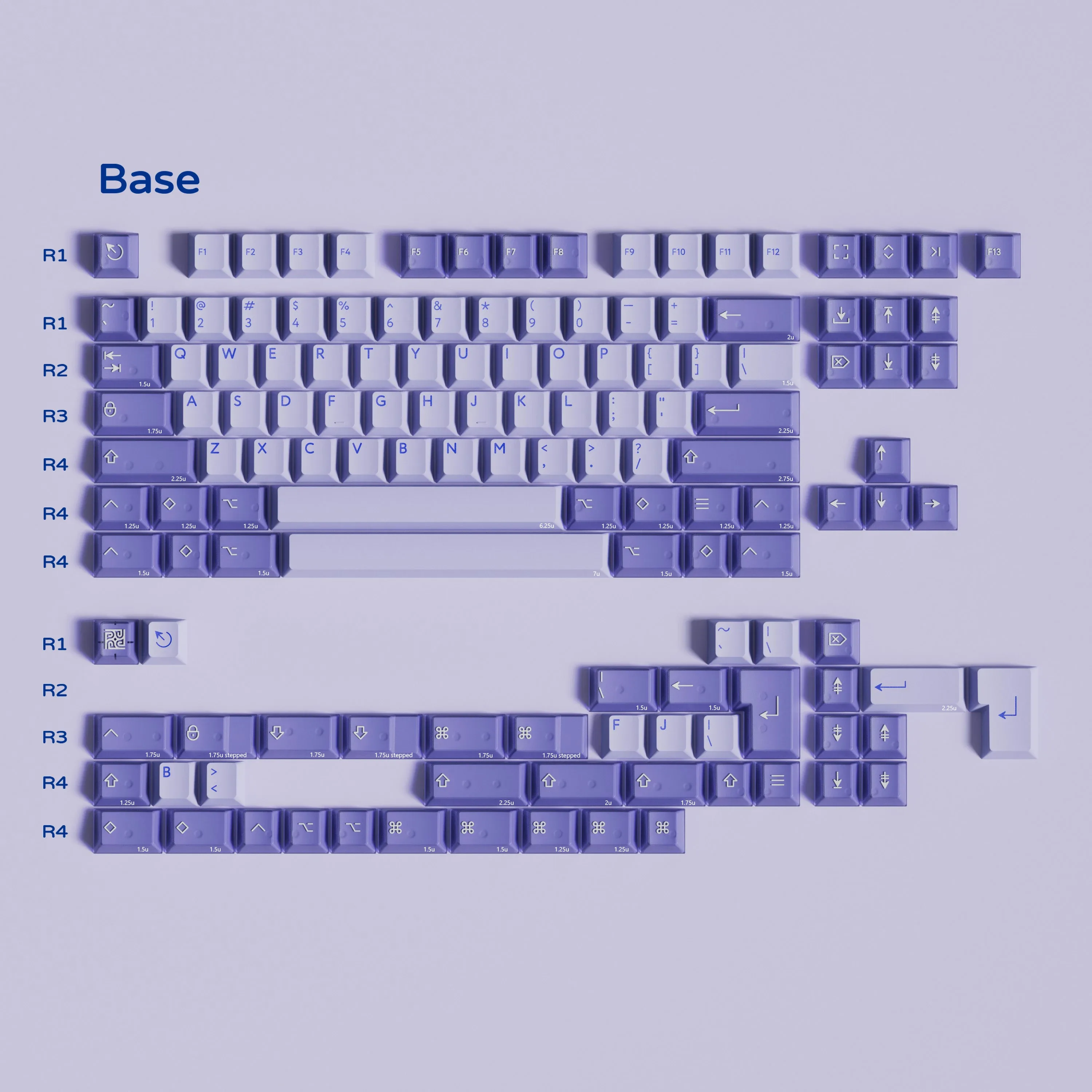 PBTfans Fairy R2 : Kit de base et tapis de bureau - Profil Cherry, Double injection slide 7