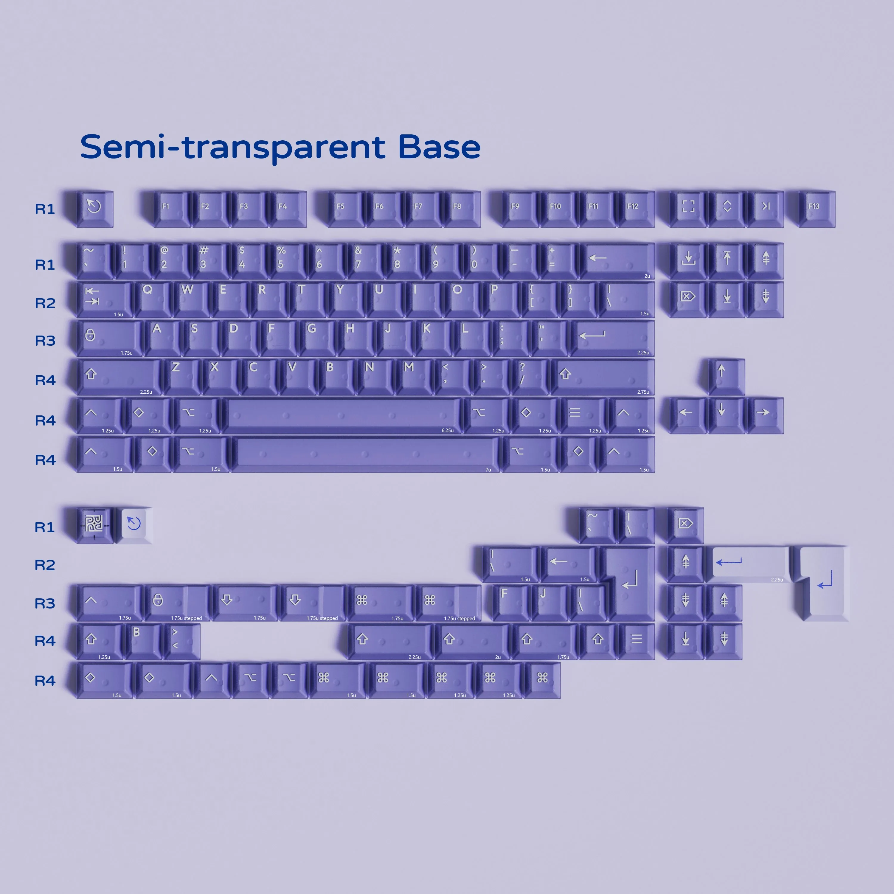 PBTfans Fairy R2 : Kit de base et tapis de bureau - Profil Cherry, Double injection slide 8