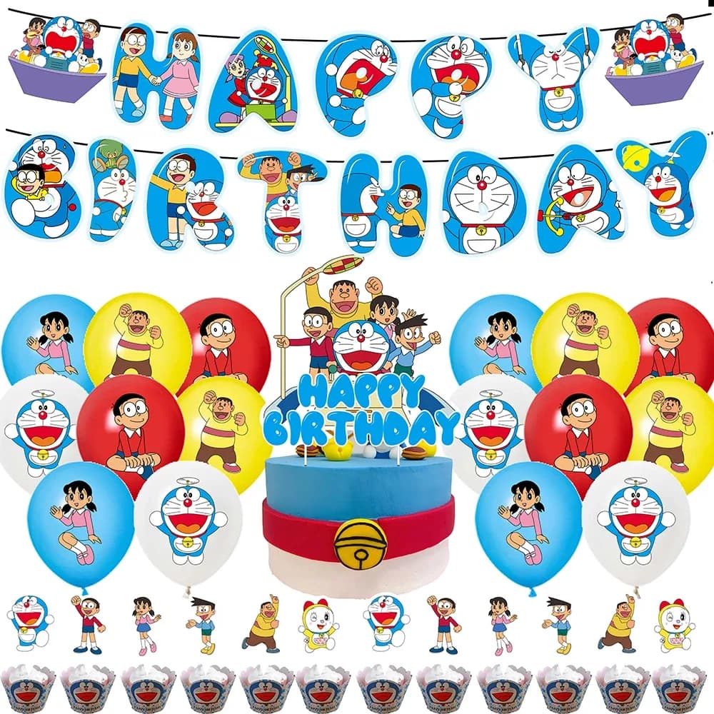 Kit de décoration et vaisselle d'anniversaire Doraemon slide 2