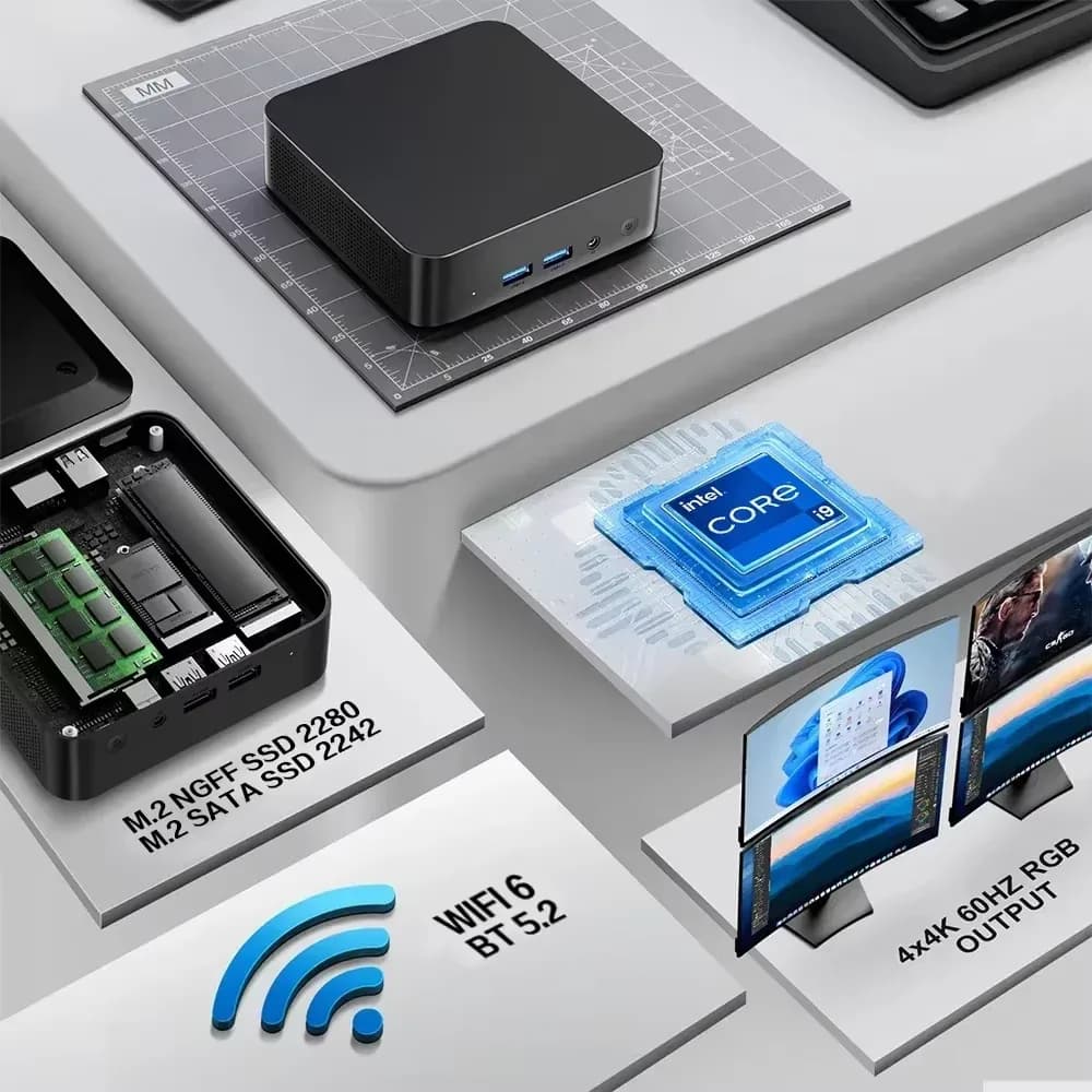 Mini PC Windows 11 - Intel Core i9-8950HK, 16 Go RAM DDR4, SSD 2 To, Wi-Fi 6, Bluetooth 5.2 slide 4