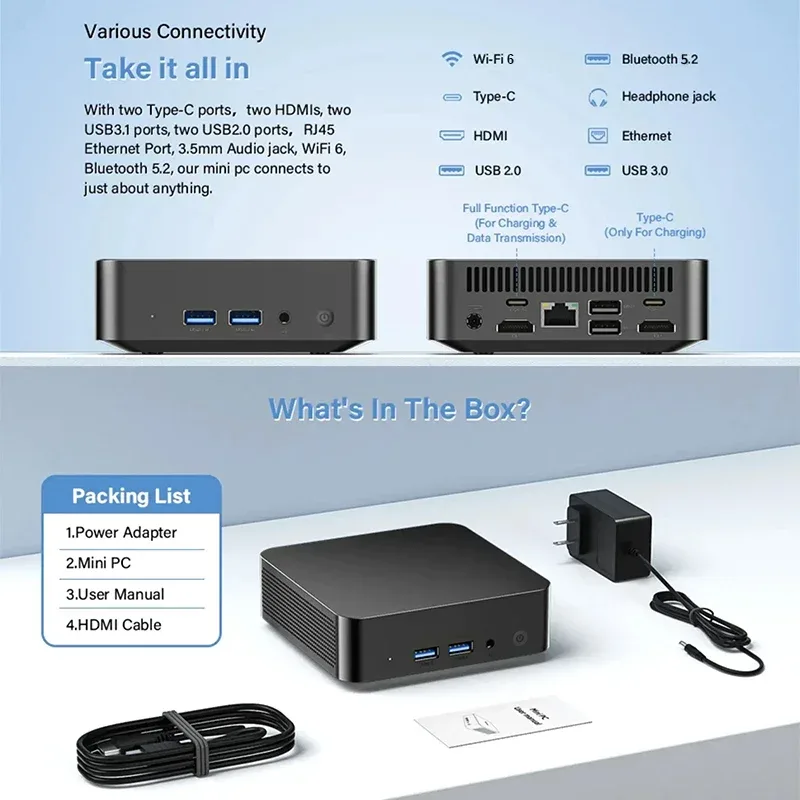 Mini PC Windows 11 - Intel Core i9-8950HK, 16 Go RAM DDR4, SSD 2 To, Wi-Fi 6, Bluetooth 5.2 slide 6