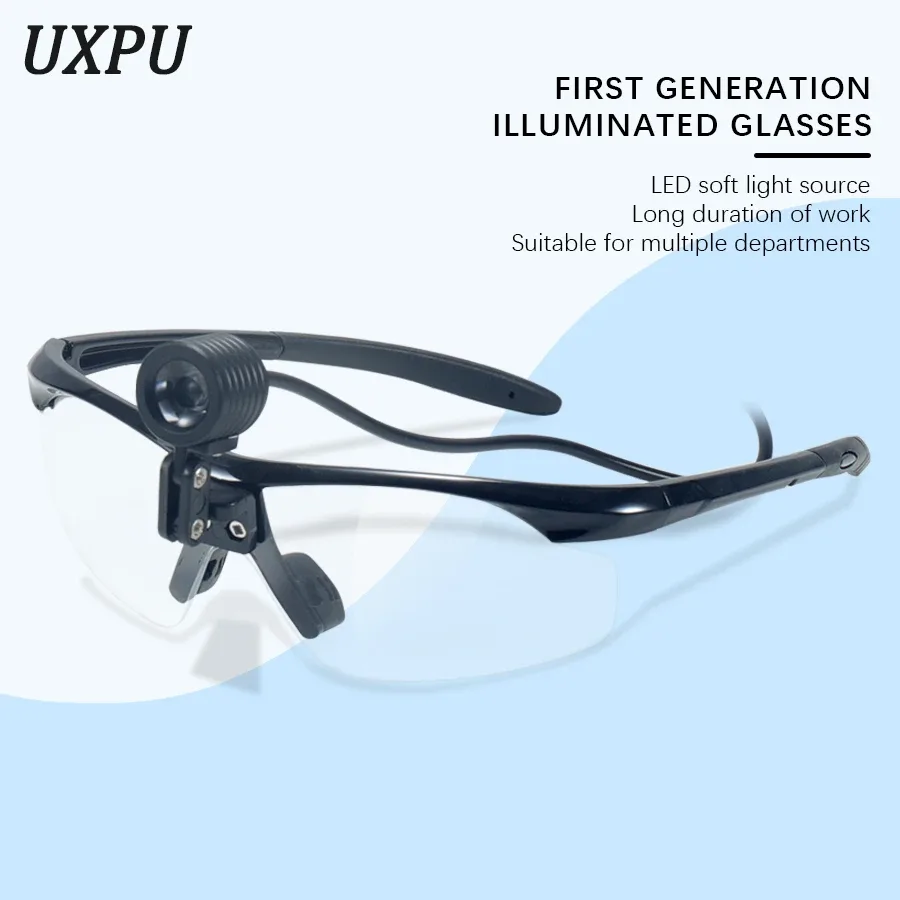 Lampe frontale de chirurgie dentaire sur monture de lunettes